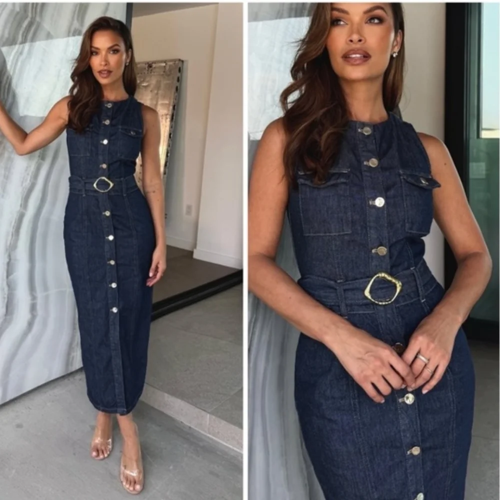 belted denim dress zara Zara - Z1975 Belted Denim Dress - Women - Blue